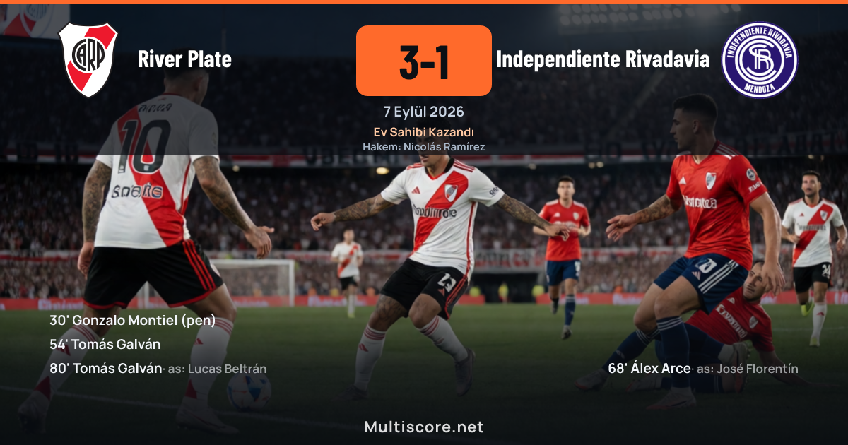 River Plate ve Independiente Rivadavia arasındaki maçtan bir görüntü