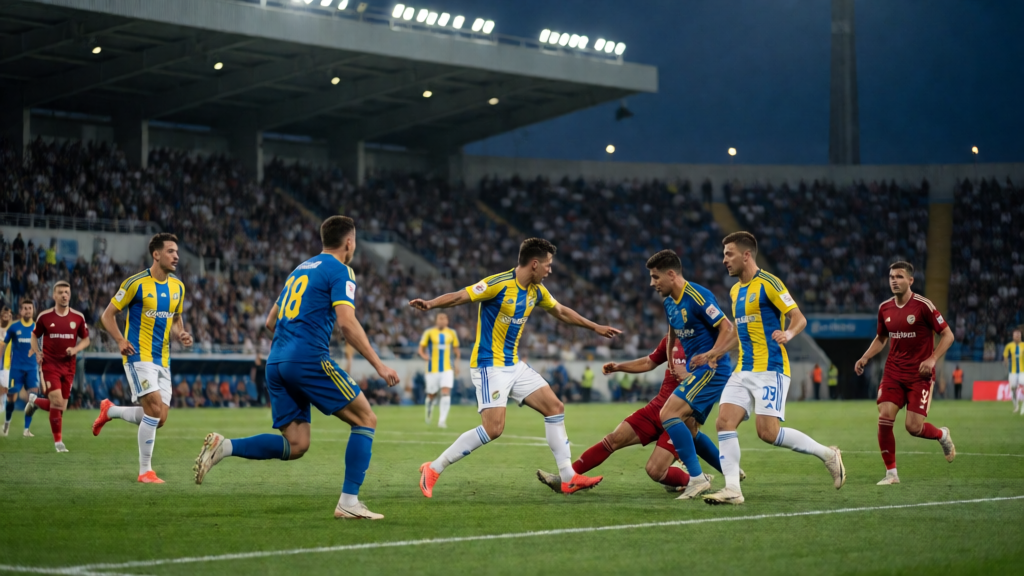 Rostov ve Fakel futbolcuları maç öncesi sahada