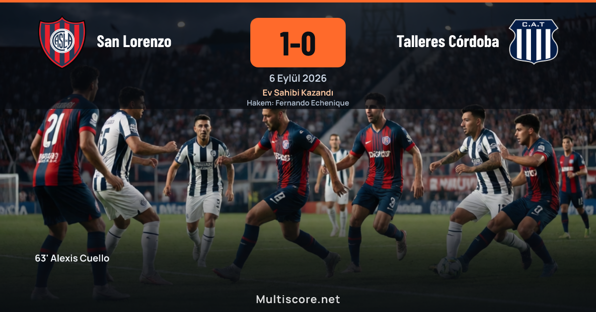 San Lorenzo ve Talleres Córdoba arasındaki futbol maçından bir görünüm