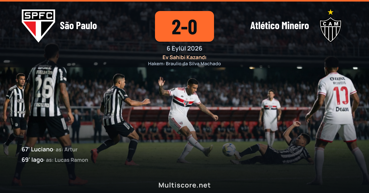 São Paulo ve Atlético Mineiro arasındaki Serie A maçından bir kare