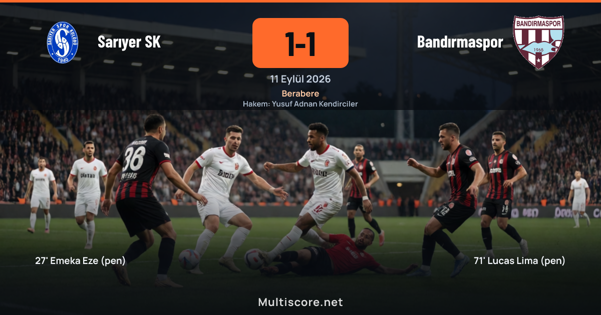 Sarıyer SK - Bandırmaspor 1. Lig maçı
