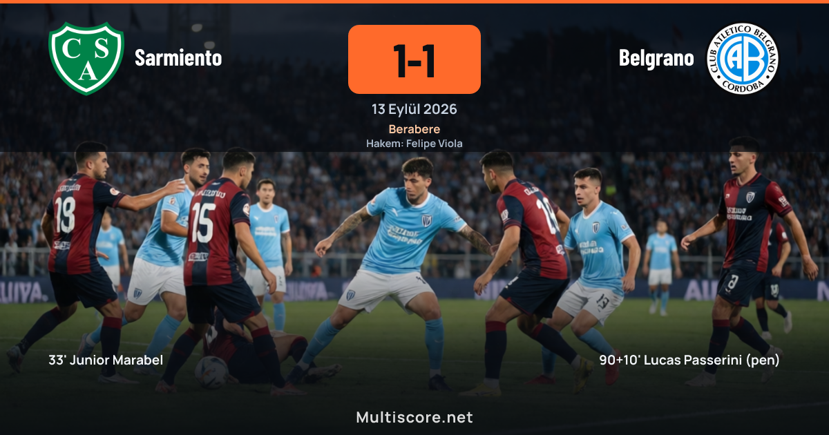 Sarmiento Belgrano 1-1 beraberlik maçı