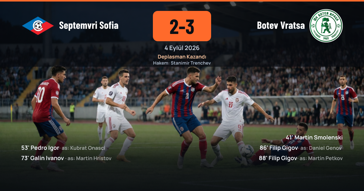 Septemvri Sofia ve Botev Vratsa futbolcuları maç sırasında