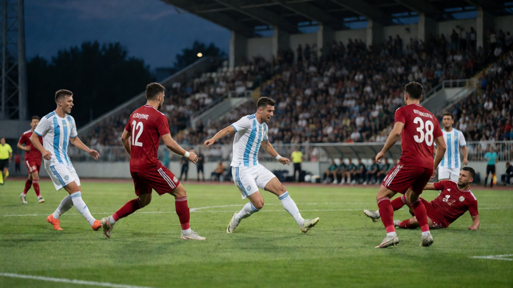 Septemvri Sofia ve Botev Vratsa futbolcuları maç öncesi sahada