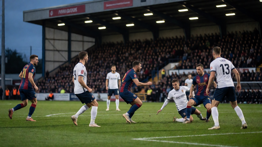 Sherwood Colliery ve Gainsborough Trinity FA Cup maçı öncesi saha görünümü