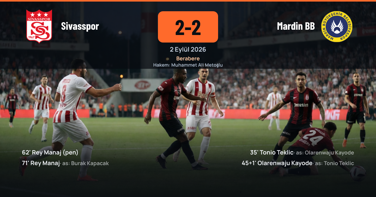 Sivasspor ile Mardin BB arasında oynanan 1. Lig maçından bir kare