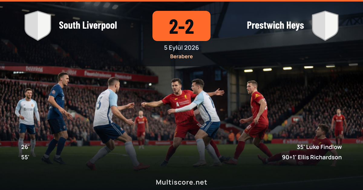 South Liverpool ve Prestwich Heys futbolcuları mücadele anında