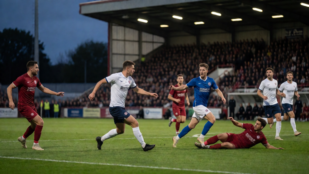 St Blazey ve Tiverton Town futbolcuları FA Cup maçı öncesi saha kenarında