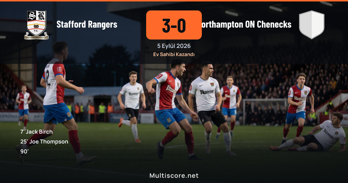 Stafford Rangers ve Northampton ON Chenecks arasındaki FA Cup maçından bir görüntü