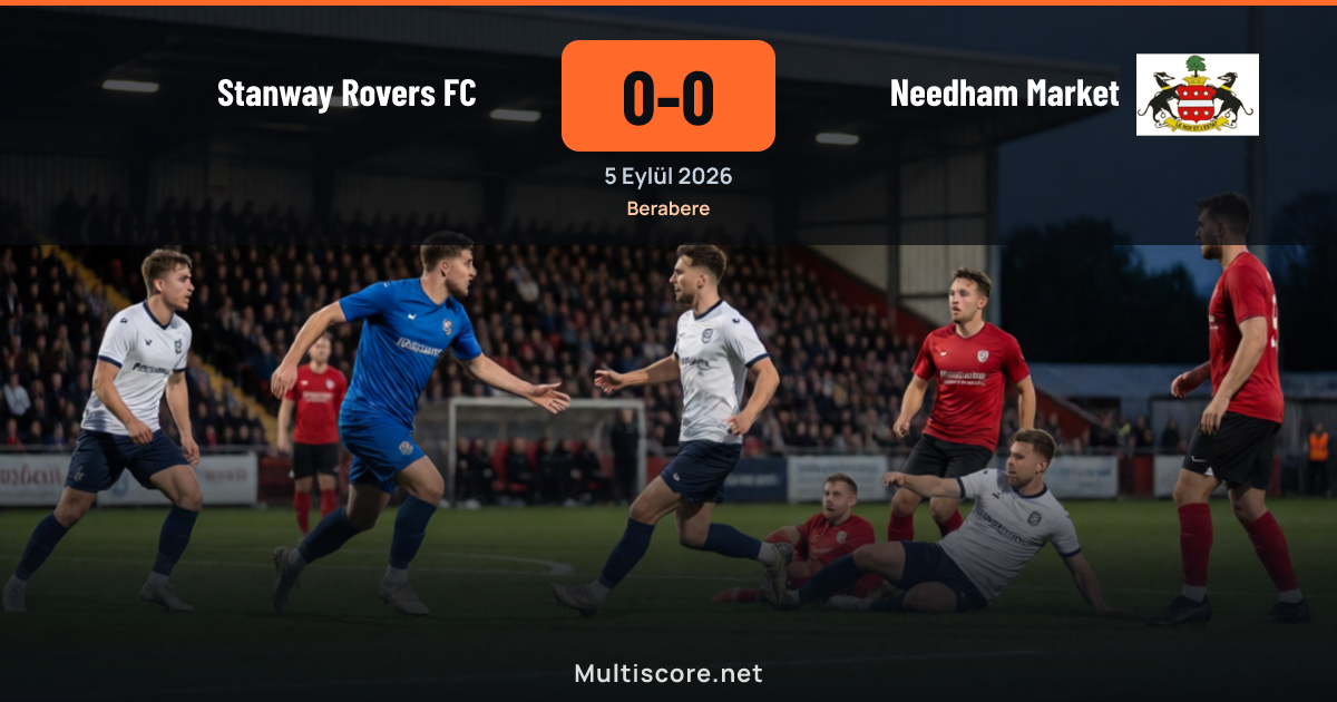 Stanway Rovers ve Needham Market FA Cup maçından bir görüntü