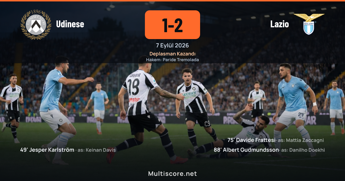 Udinese ve Lazio futbolcuları Serie A maçında mücadele ediyor