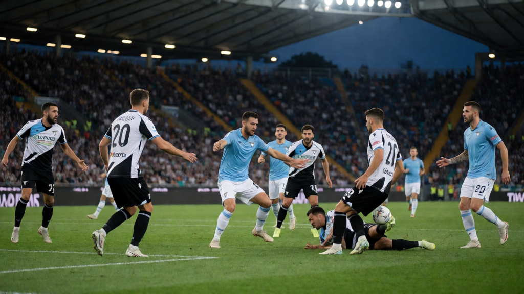 Udinese ve Lazio futbolcuları maç öncesi sahada