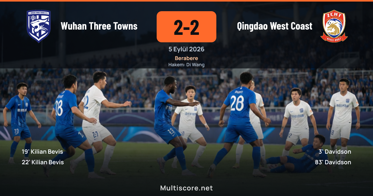 Wuhan Three Towns ve Qingdao West Coast futbolcuları maç sırasında