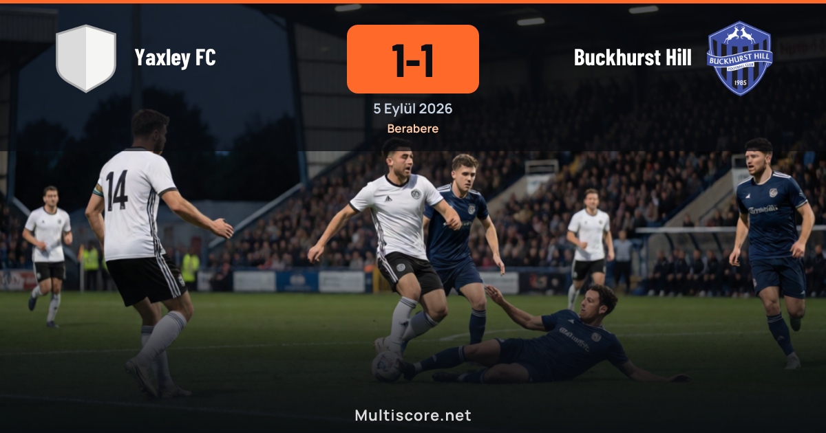 Yaxley FC ve Buckhurst Hill futbolcuları FA Cup maçında mücadele ederken