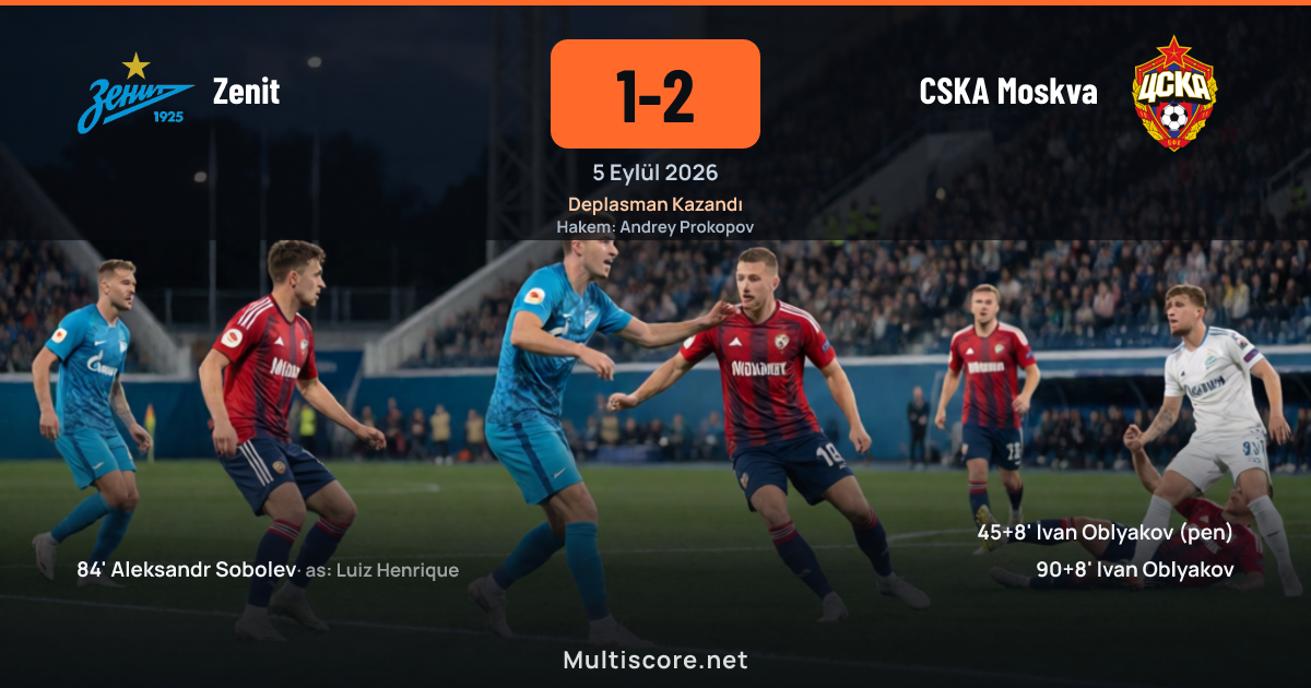 Zenit ve CSKA Moskva futbolcuları maç sırasında