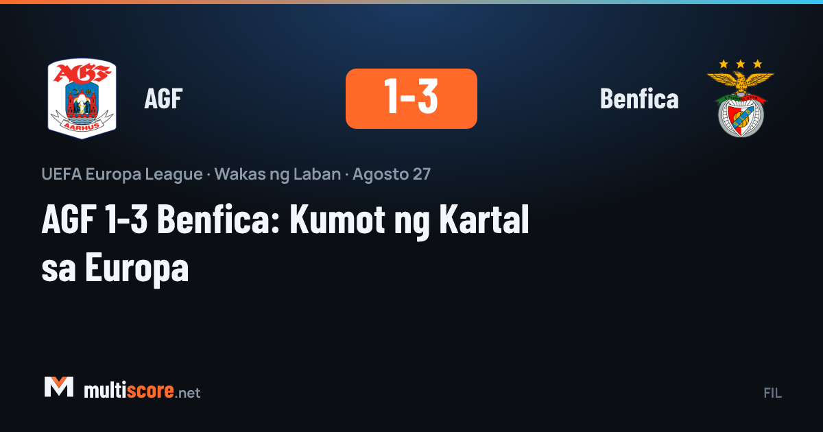 AGF 1-3 Benfica maçından bir kare