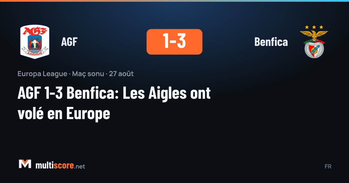 AGF 1-3 Benfica maçından bir kare