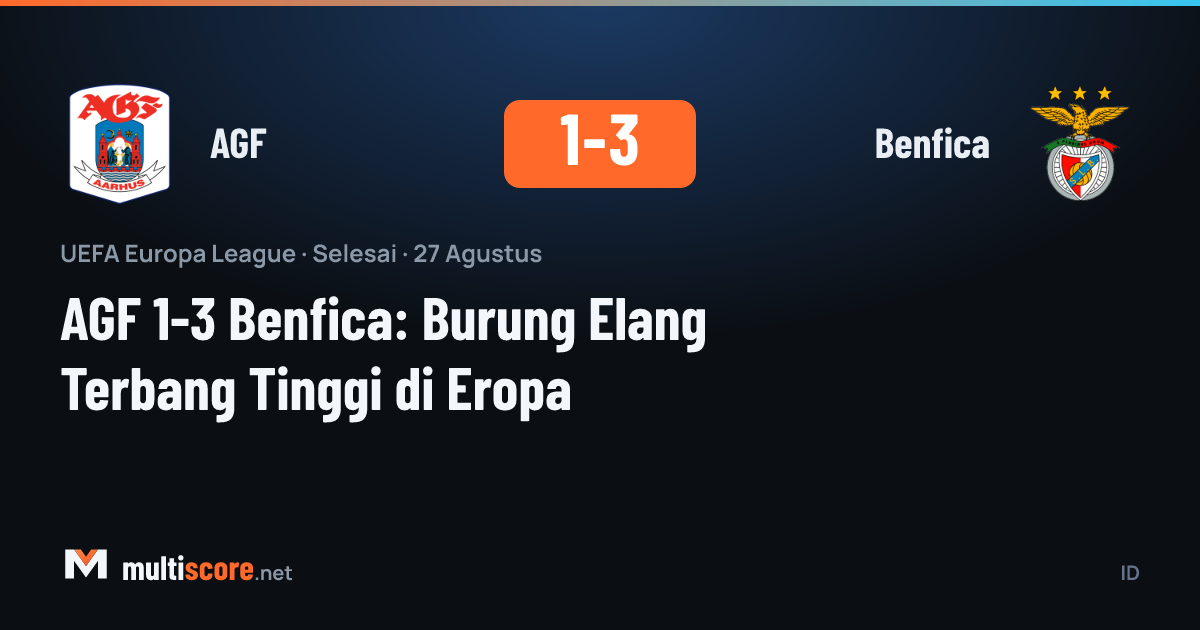 AGF 1-3 Benfica maçından bir kare