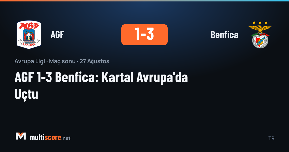 AGF 1-3 Benfica maçından bir kare