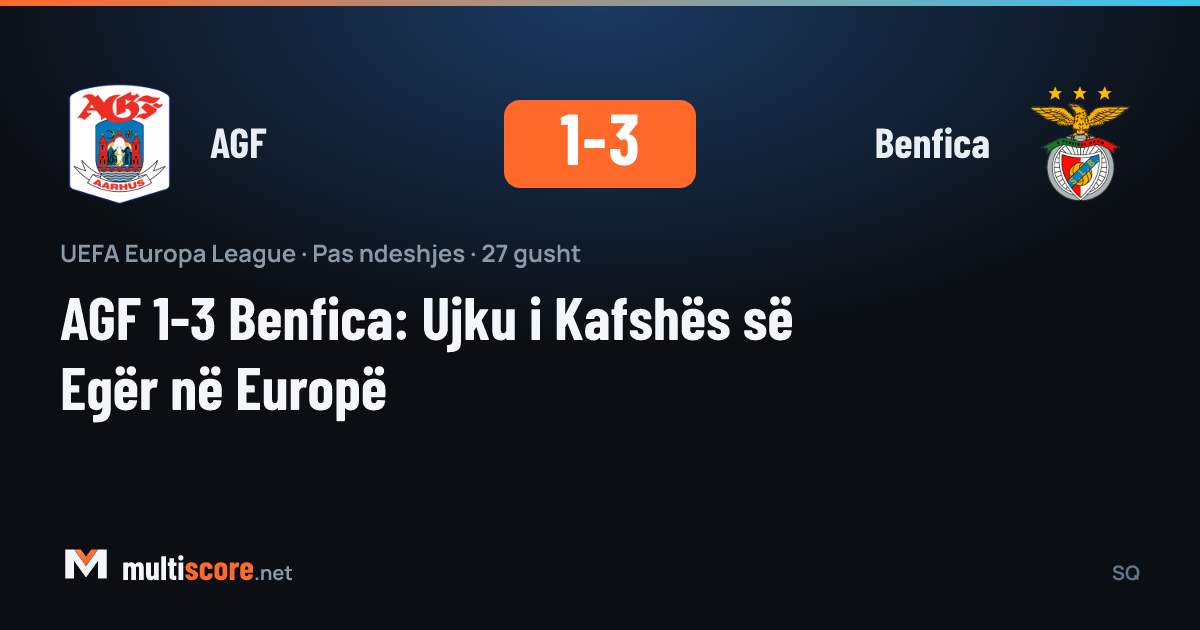 AGF 1-3 Benfica maçından bir kare