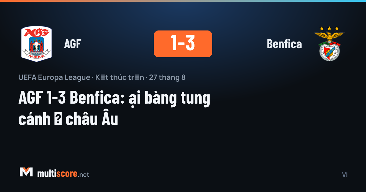 AGF 1-3 Benfica maçından bir kare