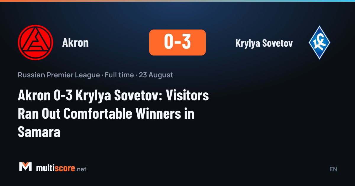 Akron ve Krylya Sovetov takımlarının Premier Lig maçından bir görüntü