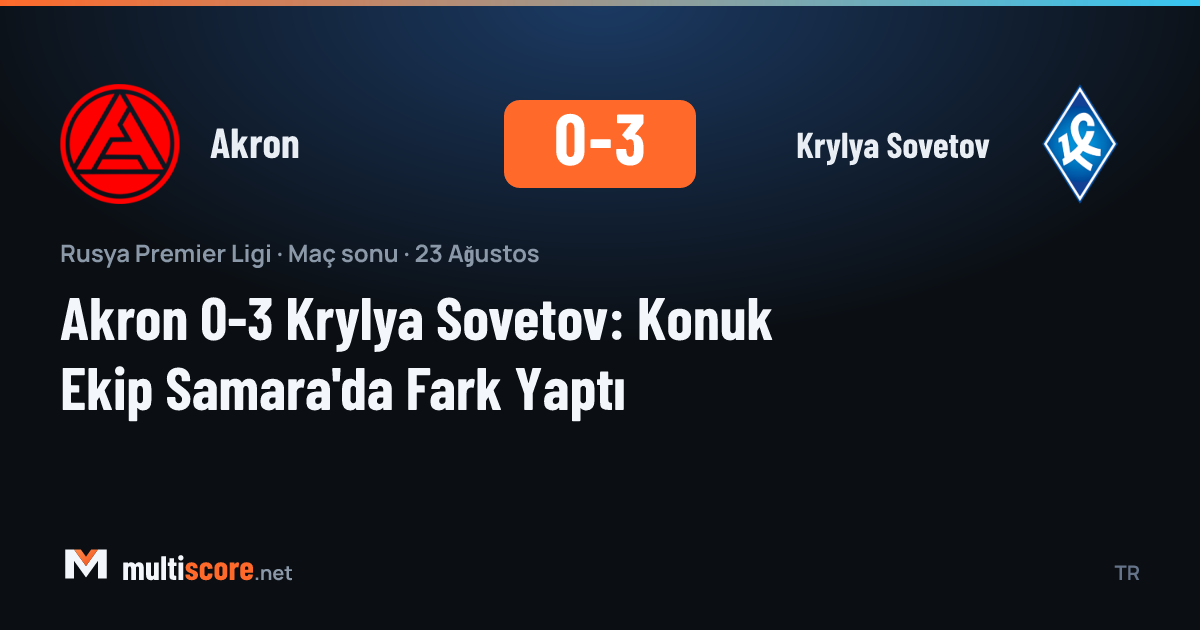 Akron ve Krylya Sovetov takımlarının Premier Lig maçından bir görüntü
