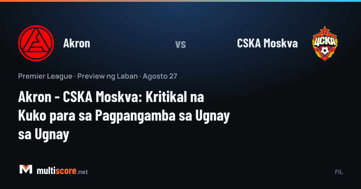 Akron - CSKA Moskva maç önü görseli