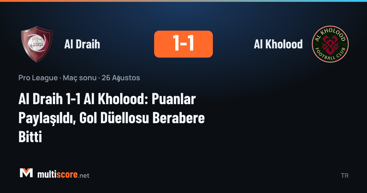 Al Draih ve Al Kholood oyuncuları Pro League maçında mücadele ediyor