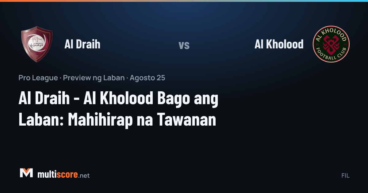 Al Draih ve Al Kholood takımlarının Pro League maç önü görseli