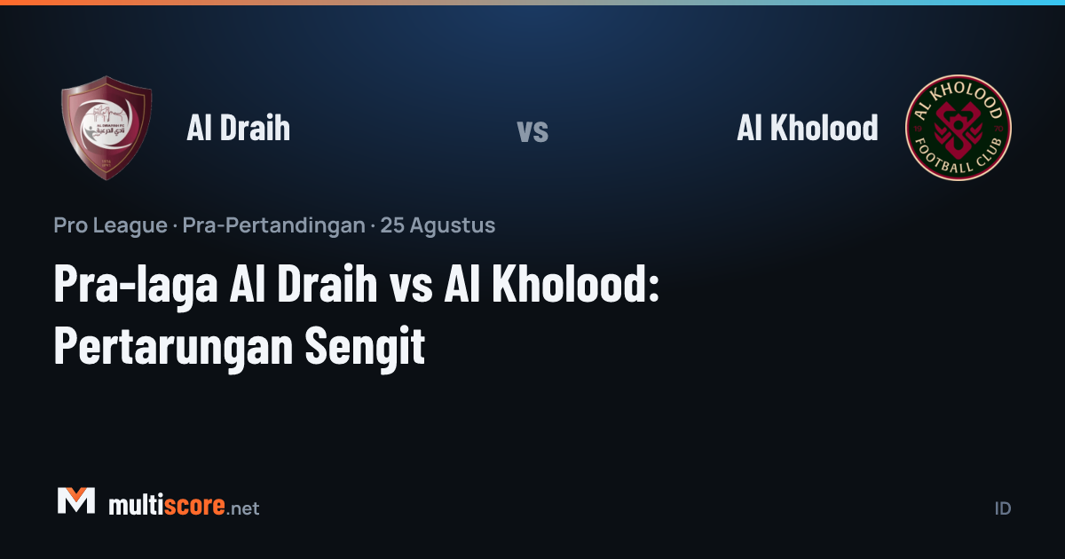 Al Draih ve Al Kholood takımlarının Pro League maç önü görseli