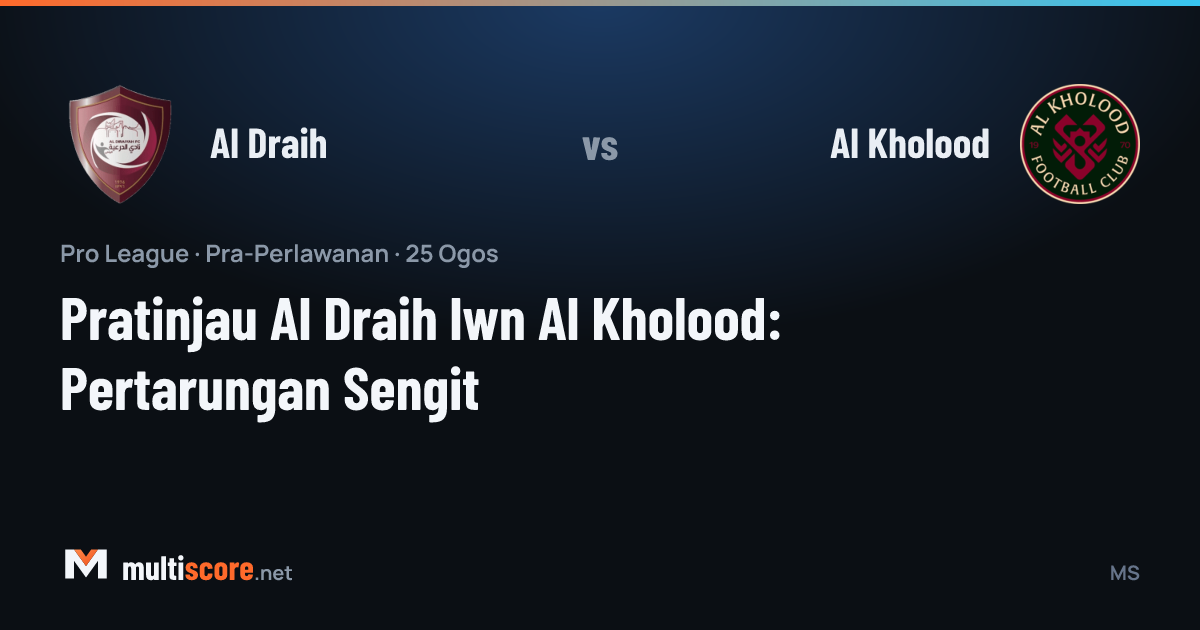 Al Draih ve Al Kholood takımlarının Pro League maç önü görseli