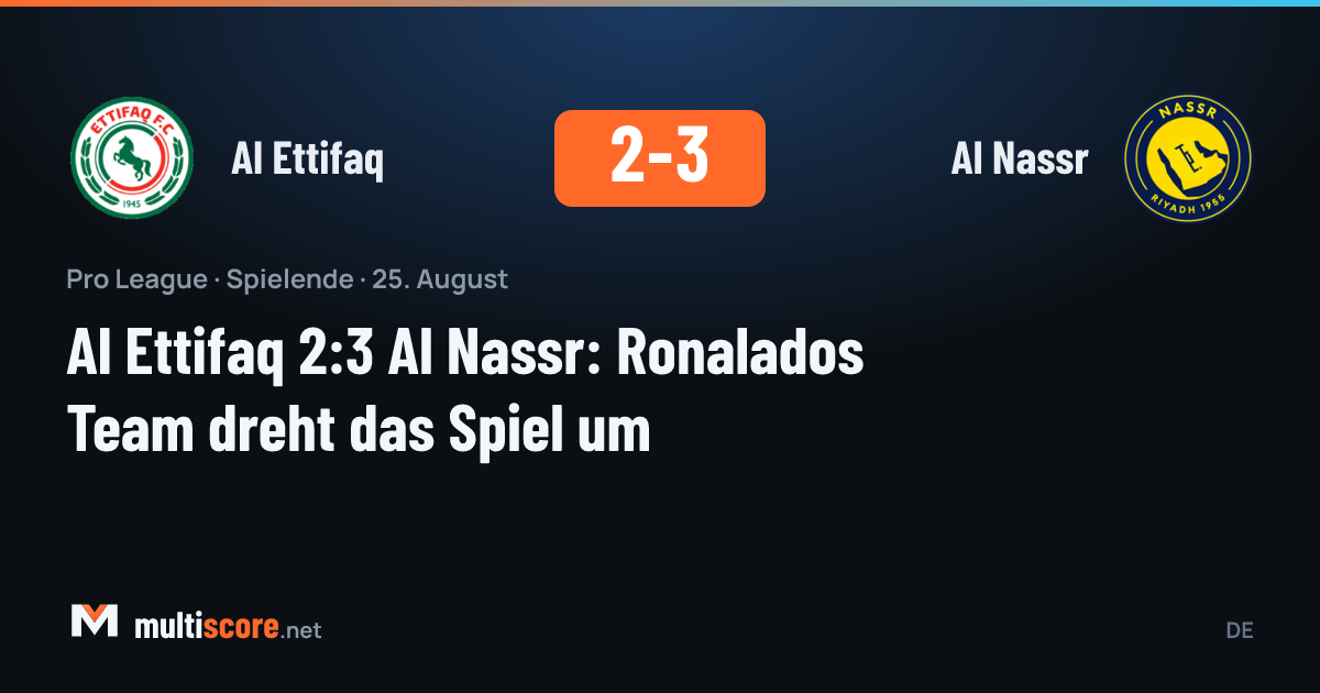 Al Ettifaq - Al Nassr maçından bir kare