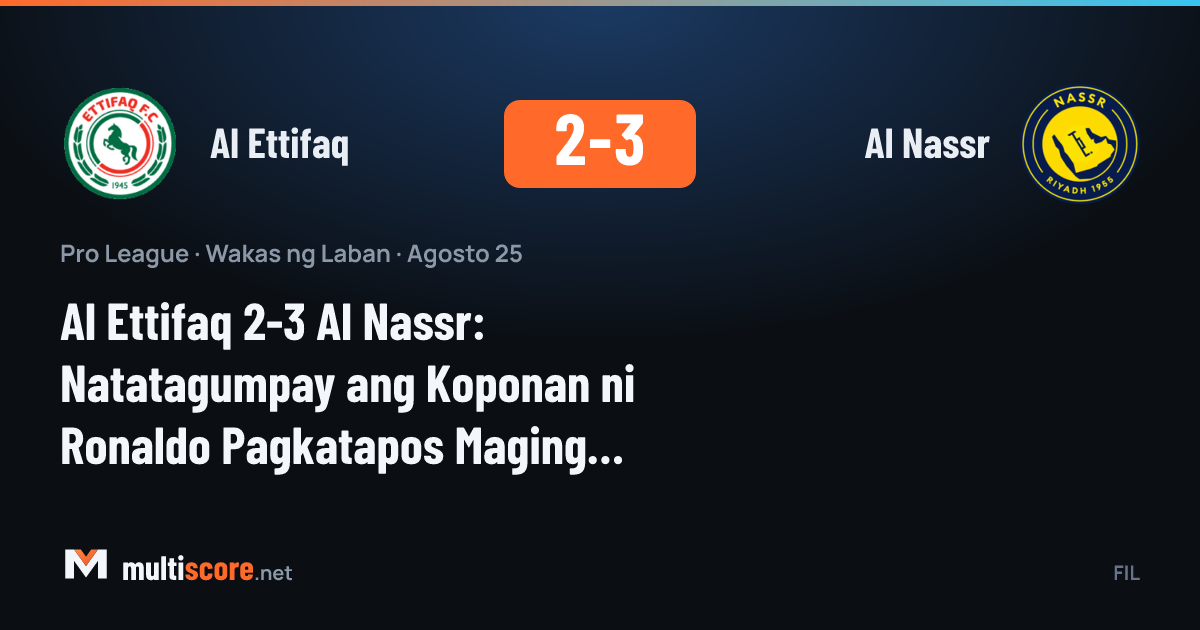 Al Ettifaq - Al Nassr maçından bir kare