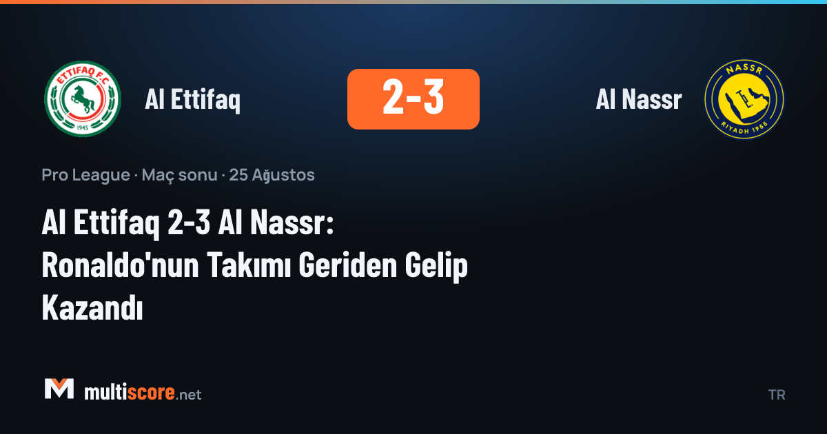 Al Ettifaq - Al Nassr maçından bir kare