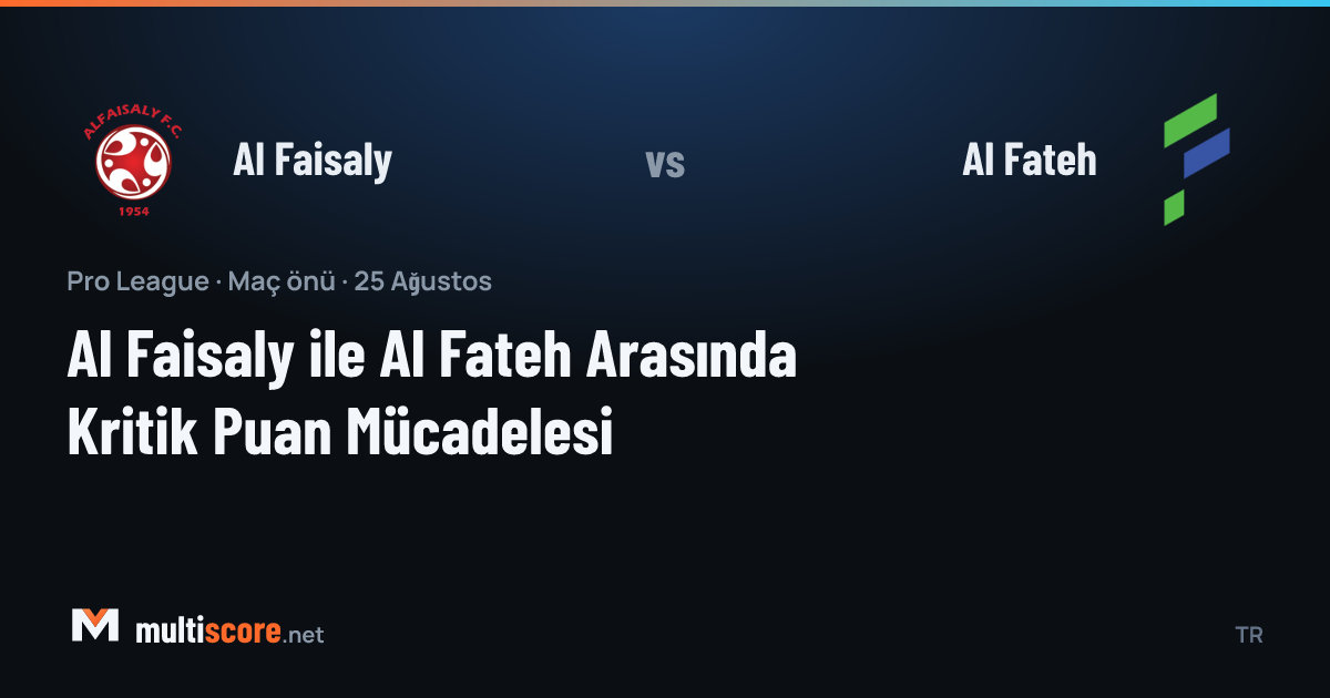 Al Faisaly - Al Fateh Pro League maç önizleme