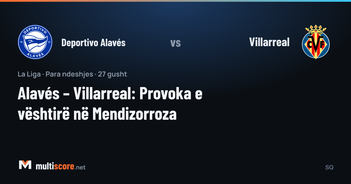 Deportivo Alavés ve Villarreal oyuncuları Mendizorroza Stadyumu'nda top mücadelesi veriyor