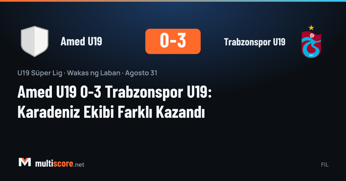 Amed U19 - Trabzonspor U19
