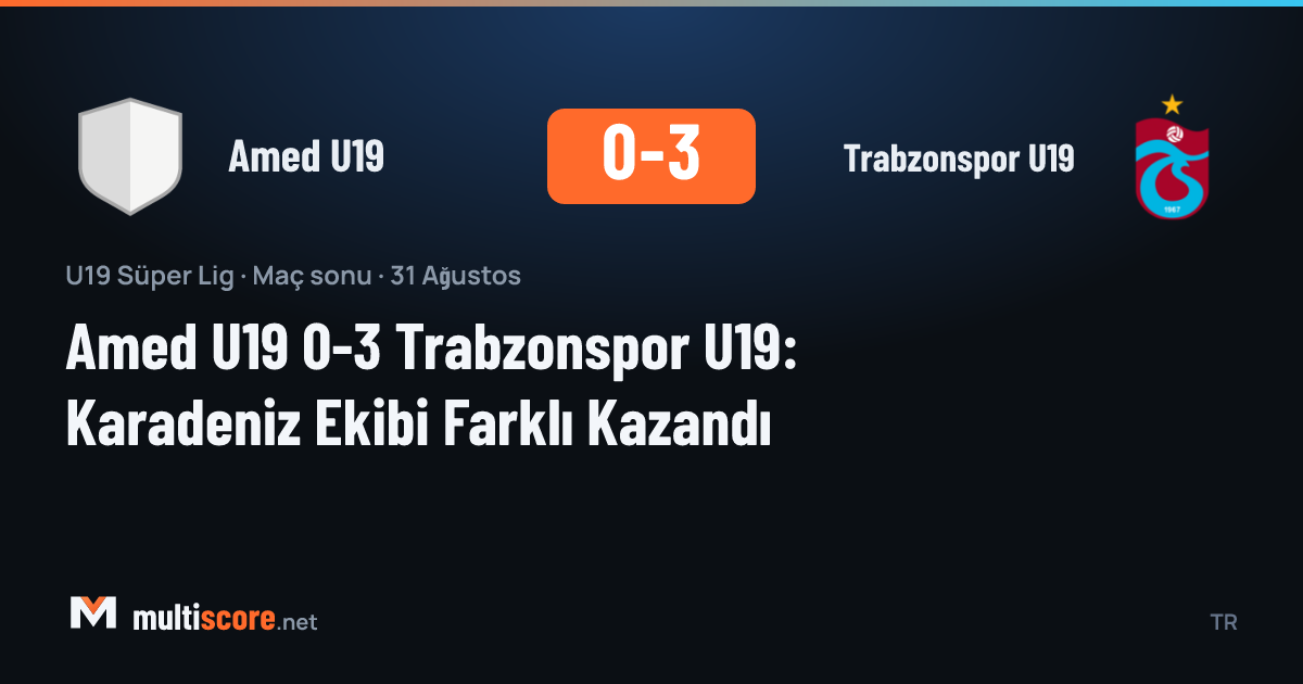 Amed U19 - Trabzonspor U19