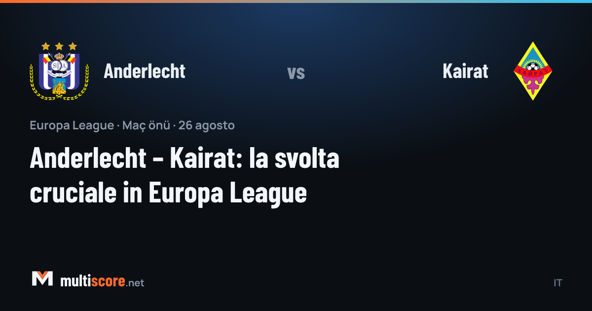 Anderlecht - Kairat Avrupa Ligi maç önü