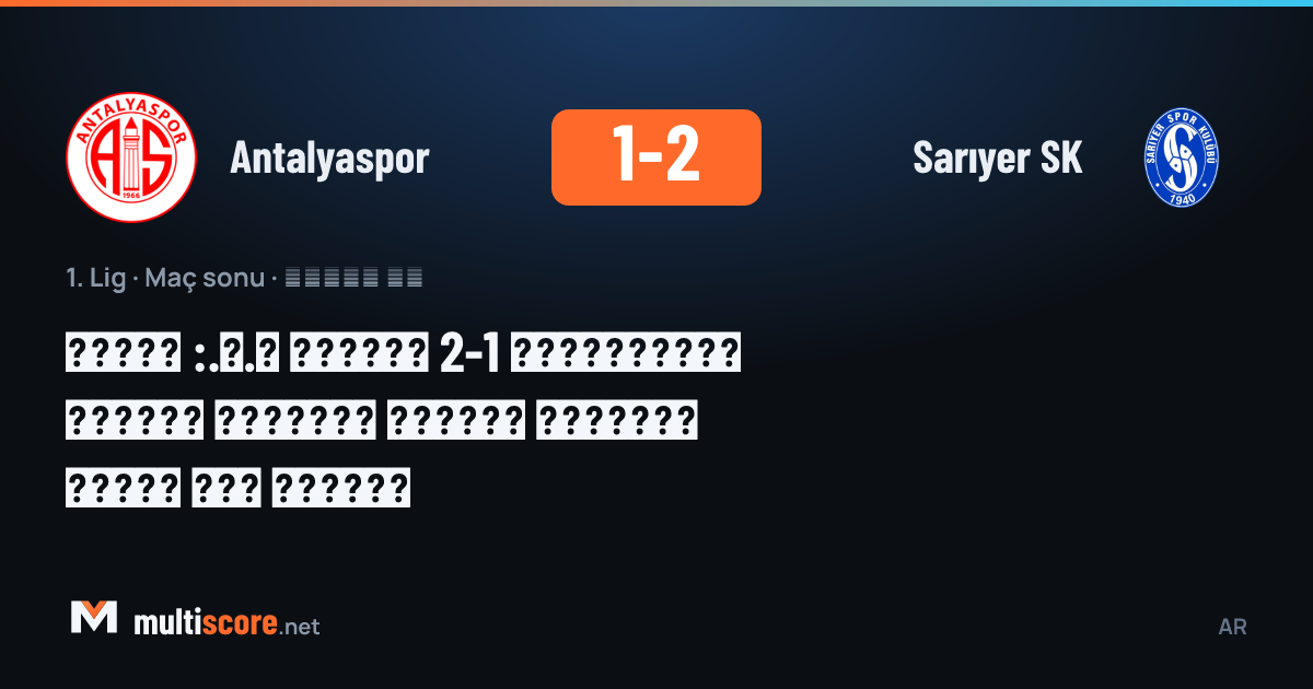Antalyaspor - Sarıyer SK maçından bir kare