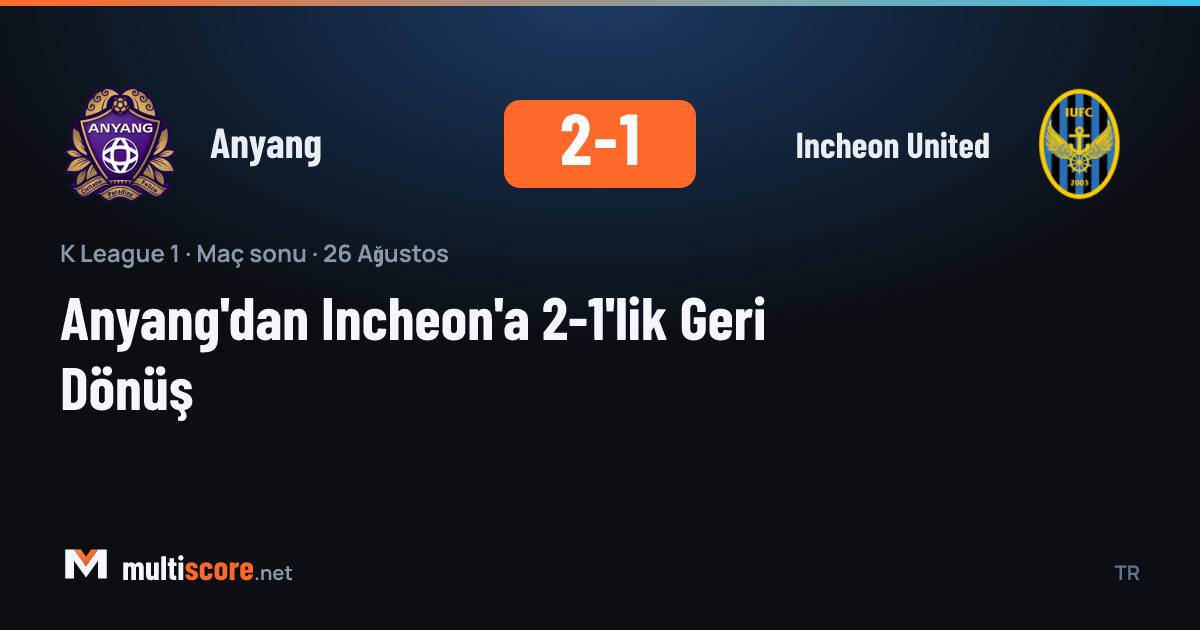Anyang ve Incheon United oyuncuları K League 1 maçında mücadele ediyor