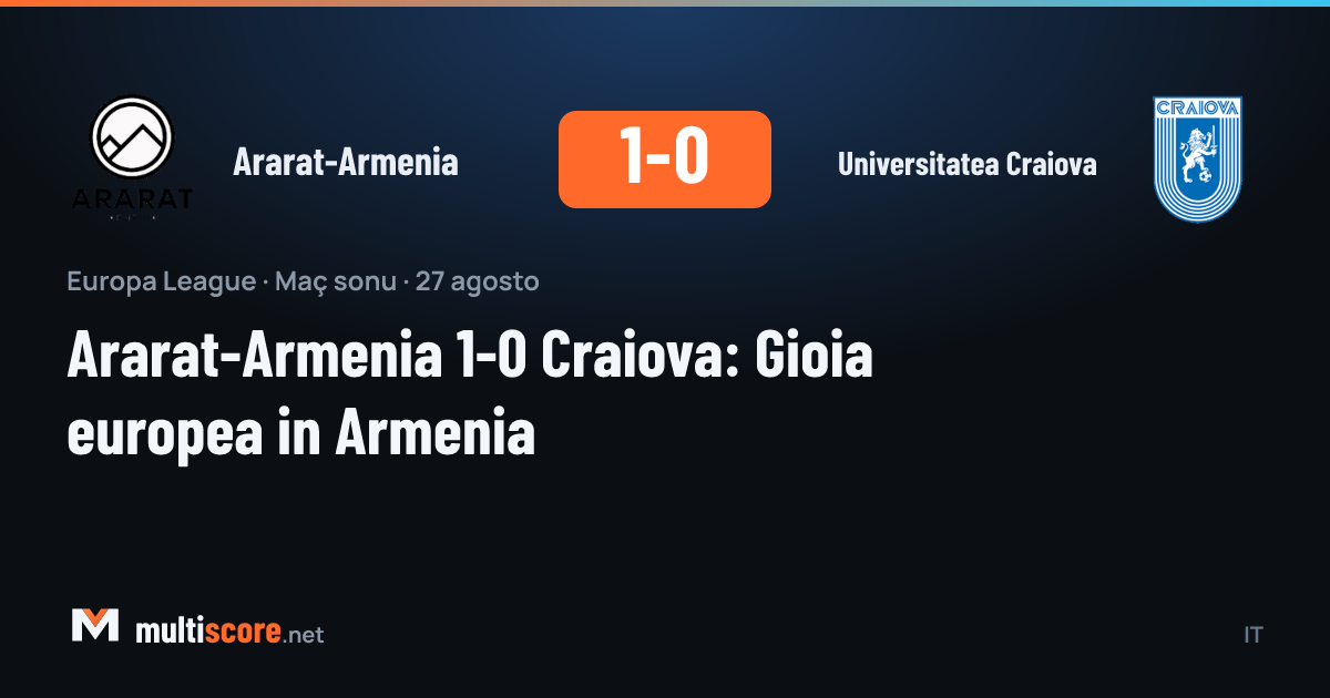Ararat-Armenia - Universitatea Craiova