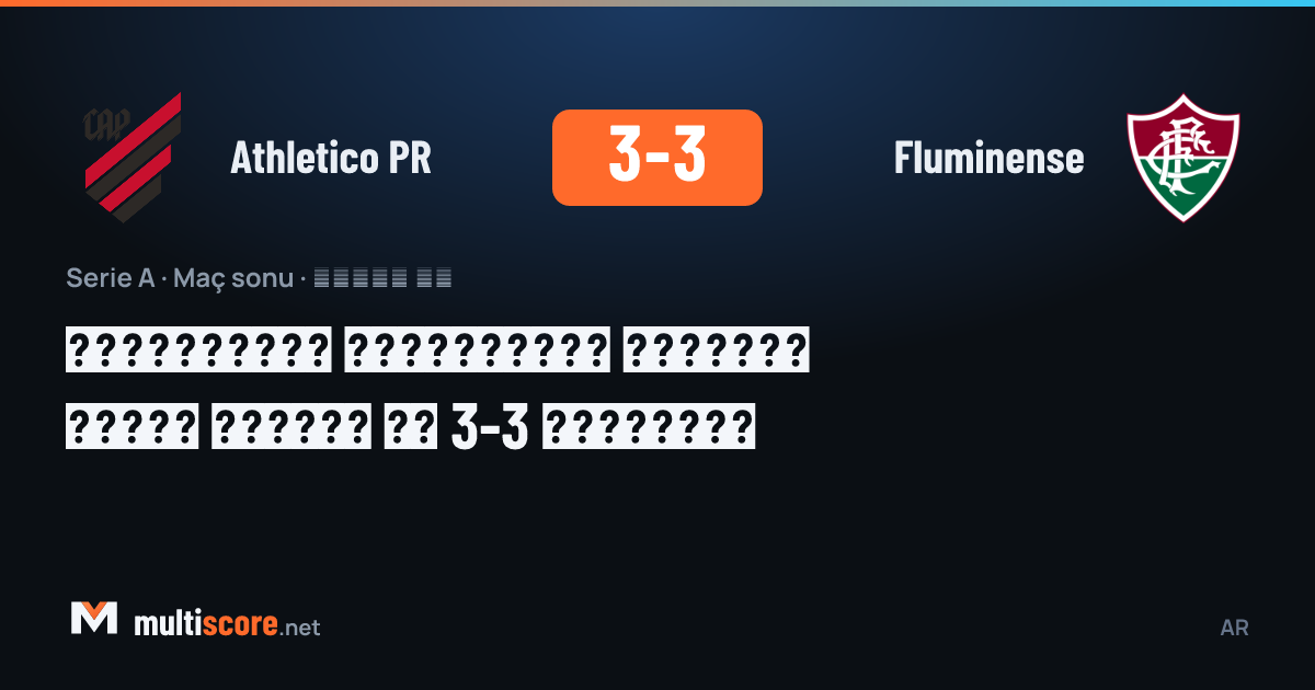 Athletico PR - Fluminense maçından bir kare