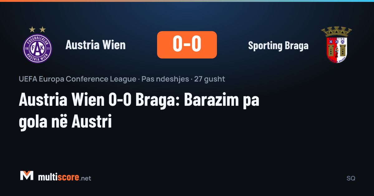 Austria Wien ve Sporting Braga oyuncuları top mücadelesi veriyor