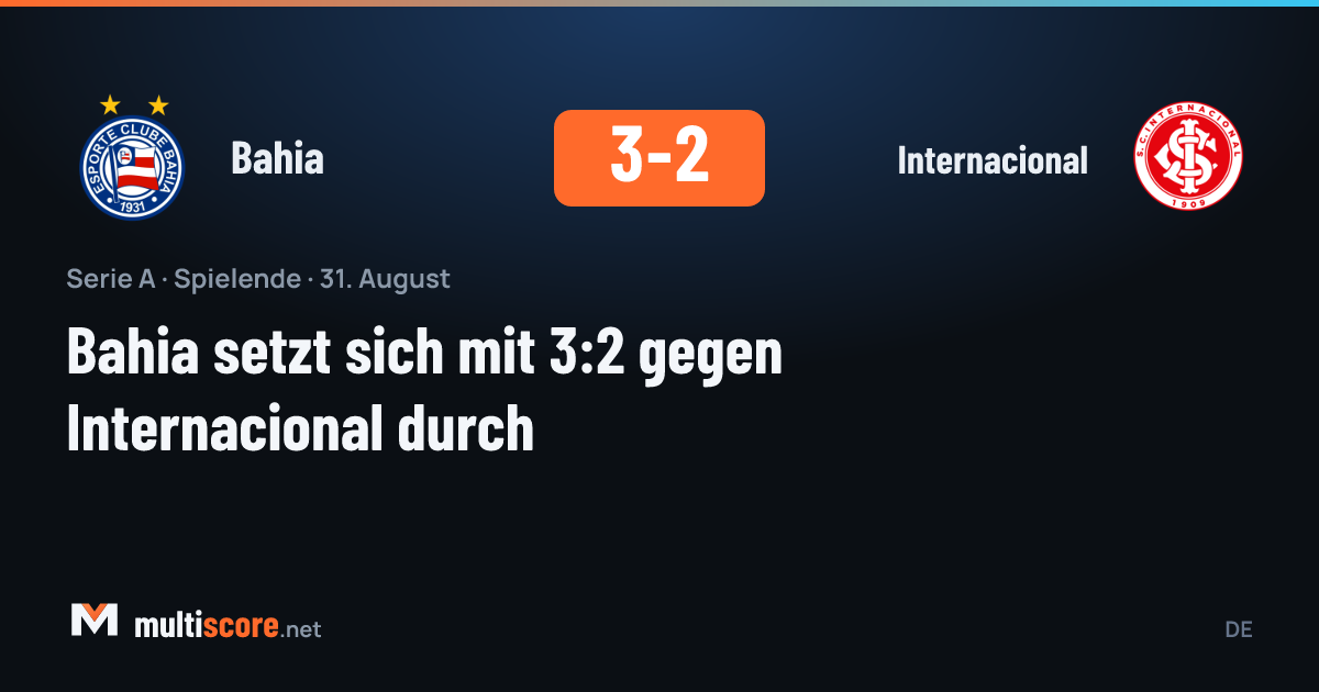Bahia 3-2 Internacional maçı