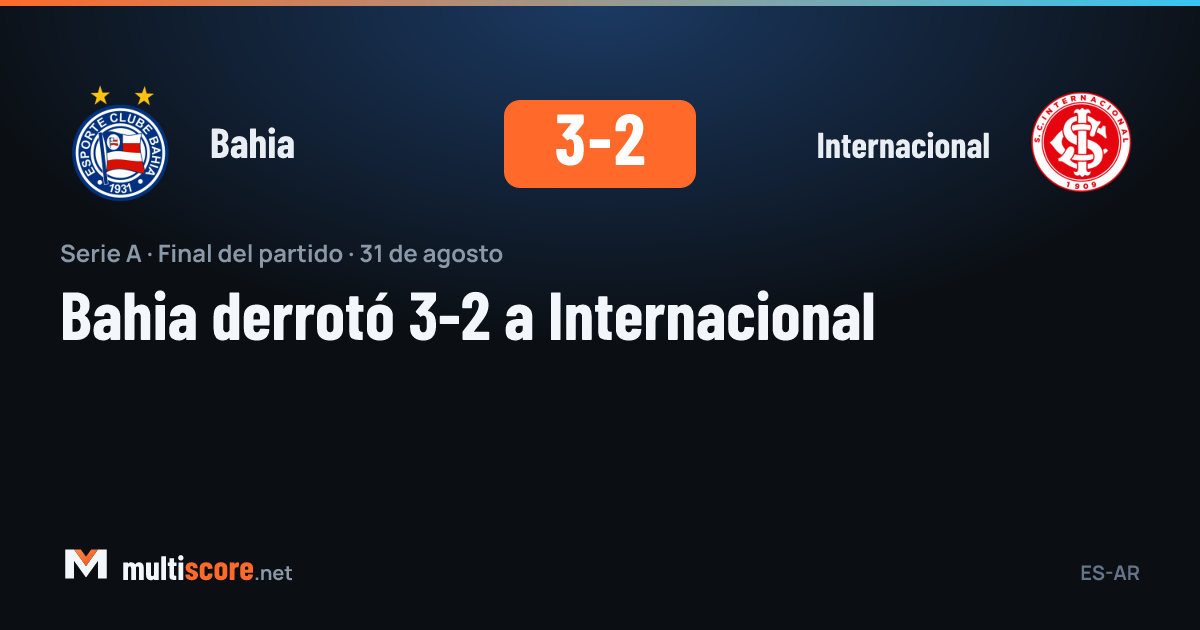 Bahia 3-2 Internacional maçı