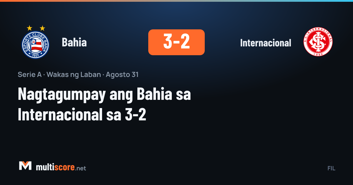 Bahia 3-2 Internacional maçı