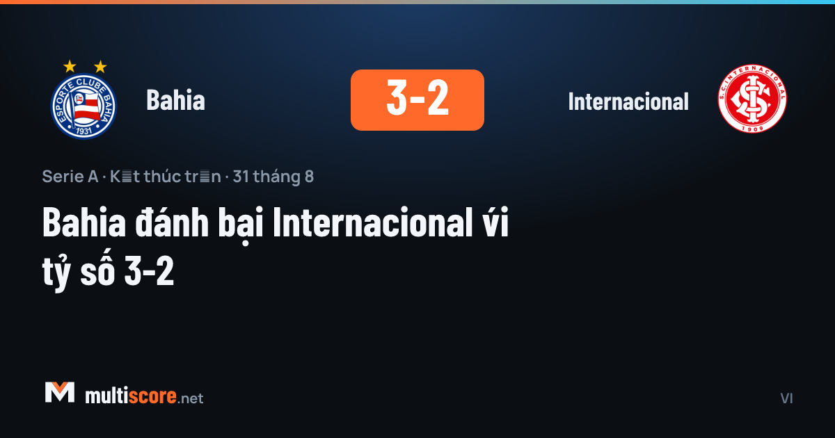 Bahia 3-2 Internacional maçı