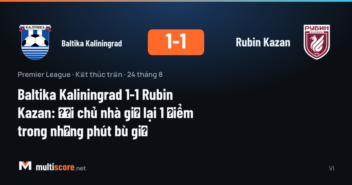 Baltika Kaliningrad - Rubin Kazan